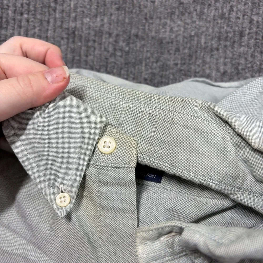 Polo Ralph Lauren Shirt Mens 34 16.5 Yarmouth Gray Oxford Button Down Cotton